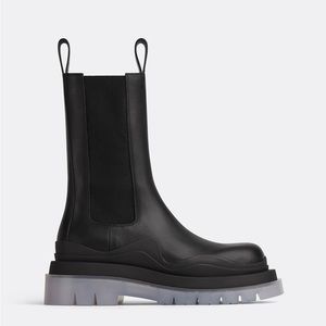 Bottega Veneta Tire Chelsea Boots Black/Transparent